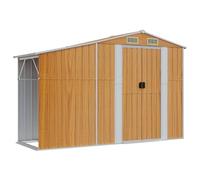 vidaXL Cobertizo de jardín Acero galvanizado marrón 277x93x179 cm