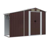 vidaXL Cobertizo de jardín Acero galvanizado marrón 277x93x179 cm