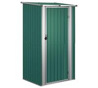 vidaXL Cobertizo de Jardín Cabaña Troncos Armario Herramientas Almacenamiento Exterior Patio Aire Libre Acero Galvanizado Verde 118,5x97x209,5 cm