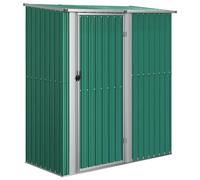 vidaXL Cobertizo de Jardín Cabaña Troncos Armario Herramientas Almacenamiento Exterior Patio Aire Libre Acero Galvanizado Verde 180,5x97x209,5 cm