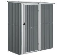 vidaXL Cobertizo de Jardín Cabaña Troncos Armario Herramientas Almacenamiento Exterior Patio Aire Libre Acero Galvanizado Gris 180,5x97x209,5cm