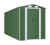 vidaXL Cobertizo de Jardín Caseta Casita Almacenamiento Herramienta Puerta Patio Ventilación Techo Exterior Acero Galvanizado Verde