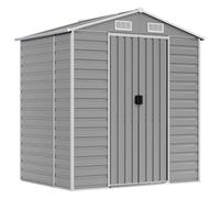 vidaXL Cobertizo de jardín Acero galvanizado Gris Claro 191x130x198 cm