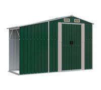 vidaXL Cobertizo de jardín Acero galvanizado Verde 277x93x179 cm