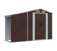 vidaXL Cobertizo de jardín Acero galvanizado marrón 277x93x179 cm