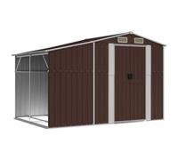 vidaXL Cobertizo de Jardín, Caseta para Herramientas Muebles Leña, Cobertizo de Almacenaje, Caseta para Patio, Acero Galvanizado Marrón