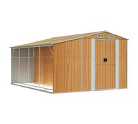 vidaXL Cobertizo de Jardín, Caseta para Herramientas Muebles Leña, Cobertizo de Almacenaje, Caseta para Patio, Acero Galvanizado Marrón Claro