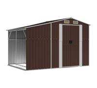 vidaXL Cobertizo de Jardín, Caseta para Herramientas Muebles Leña, Cobertizo de Almacenaje, Caseta para Patio, Acero Galvanizado Marrón