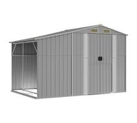 vidaXL Cobertizo de Jardín, Caseta para Herramientas Muebles Leña, Cobertizo de Almacenaje, Caseta para Patio, Acero Galvanizado Gris