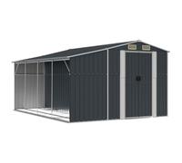 vidaXL Cobertizo de Jardín, Caseta para Herramientas Muebles Leña, Cobertizo de Almacenaje, Caseta para Patio, Acero Galvanizado Gris Antracita