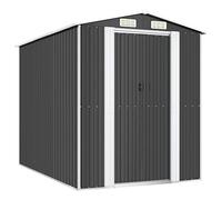 vidaXL Cobertizo de Jardín Exterior Aire Libre Patio Almacenamiento Organizador Casa Puerta Caseta Herramienta Acero Galvanizado Antracita