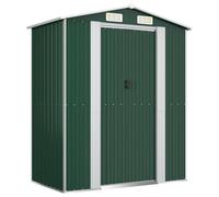 vidaXL Cobertizo de Jardín Exterior Aire Libre Patio Almacenamiento Organizador Casa Puerta Herramienta Caseta Acero Galvanizado Verde