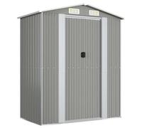 vidaXL Cobertizo de Jardín Exterior Aire Libre Patio Almacenamiento Organizador Casa Puerta Herramienta Caseta Acero Galvanizado Gris Claro