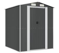 vidaXL Cobertizo de jardín – Caseta de acero galvanizado con puerta, antracita