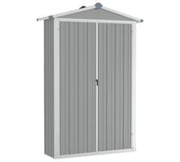 vidaXL Cobertizo de Jardín Paito Casata Casetilla Almacenamiento de Herramienta Almacenaje Exterior Acero Galvanizado Gris 116x45x175 cm