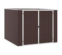 vidaXL Cobertizo de Jardín Paito Casata Casetilla Almacenamiento de Herramienta Almacenaje Exterior Acero Galvanizado Marrón 195x198x159 cm