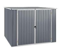 vidaXL Cobertizo de Jardín Paito Casata Casetilla Almacenamiento de Herramienta Almacenaje Exterior Acero Galvanizado Gris 195x198x159 cm