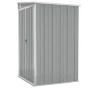 vidaXL Cobertizo de Jardín Pared Accesorio Patio Cubierta Organizador Espacio Almacenamiento Caseta con Puerta para Casa Acero Galvanizado Gris