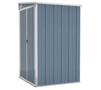 vidaXL Cobertizo de Jardín Pared Accesorio Patio Cubierta Organizador Espacio Almacenamiento Caseta con Puerta para Casa Acero Galvanizado Gris