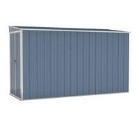 vidaXL Cobertizo de Jardín Pared Paito Casata Casetilla Almacenamiento de Herramienta Almacenaje Exterior Acero Galvanizado Gris 118x288x178 cm