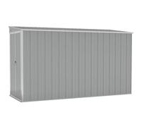 vidaXL Cobertizo de jardín de pared Acero galvanizado Gris 118x288x178 cm