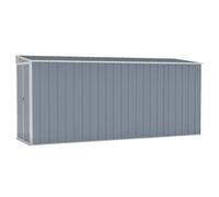vidaXL Cobertizo Jardín Pared Paito Casata Casetilla Almacenamiento de Herramienta Almacenaje Exterior Acero Galvanizado Gris 118x382x178 cm