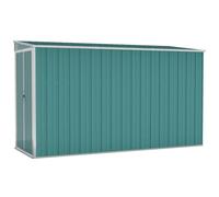 vidaXL Cobertizo de Jardín Pared Paito Casata Casetilla Almacenamiento de Herramienta Almacenaje Exterior Acero Galvanizado Verde 118x288x178cm
