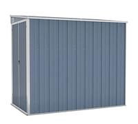 vidaXL Cobertizo de Jardín Pared Paito Casata Casetilla Almacenamiento de Herramienta Almacenaje Exterior Acero Galvanizado Gris 118x194x178cm
