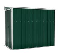 vidaXL Cobertizo de Jardín Pared Paito Casata Casetilla Almacenamiento de Herramienta Almacenaje Exterior Acero Galvanizado Verde 118x194x178cm
