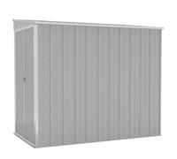 vidaXL Cobertizo de Jardín Pared Paito Casata Casetilla Almacenamiento de Herramienta Almacenaje Exterior Acero Galvanizado Gris 118x194x178cm