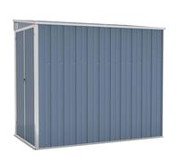 vidaXL Cobertizo de Jardín Pared Paito Casata Casetilla Almacenamiento de Herramienta Almacenaje Exterior Acero Galvanizado Gris 118x194x178cm