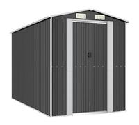 vidaXL Cobertizo de Jardín Patio Almacenamiento Organizador Exterior Aire Libre Casa Puerta Herramienta Caseta Acero Galvanizado Antracita