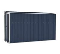 vidaXL Cobertizo de pared de acero galvanizado y metal, almacenamiento de jardín para herramientas, muebles, equipo, antracita, duradero, resistente a la intemperie y seguro