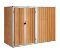 vidaXL Cobertizo Herramientas Accesorio Patio Cubierta Organizador Espacio Almacenamiento Caseta con Puerta para Casa Acero Galvanizado Marrón
