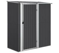 vidaXL Cobertizo Jardín Cabaña Troncos Armario Herramientas Almacenamiento Exterior Patio Aire Libre Acero Galvanizado Antracita 180,5x97x209,5 cm