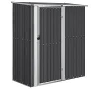 vidaXL Cobertizo Jardín Cabaña Troncos Armario Herramientas Almacenamiento Exterior Patio Aire Libre Acero Galvanizado Antracita 180,5x97x209,5 cm