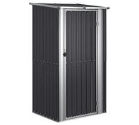 vidaXL Cobertizo Jardín Cabaña Troncos Herramientas Almacenamiento Exterior Patio Aire Libre Acero Galvanizado Antracita 118,5x97x209,5 cm