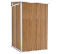 vidaXL Cobertizo jardín pared acero galvanizado marrón 118x100x178 cm
