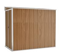 vidaXL Cobertizo Jardín Pared Paito Casata Casetilla Almacenamiento de Herramienta Almacenaje Exterior Acero Galvanizado Marrón 118x194x178 cm