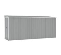 vidaXL Cobertizo de jardín pared caseta de almacenaje acero galvanizado gris 118x382x178 cm