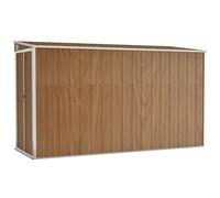 vidaXL Cobertizo Jardín Pared Paito Casata Casetilla Almacenamiento de Herramienta Almacenaje Exterior Acero Galvanizado Marrón 118x288x178 cm