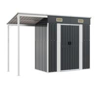 vidaXL Cobertizo jardín tejado Largo Acero Antracita 277x110,5x181 cm