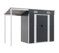 vidaXL Cobertizo jardín tejado Largo Acero Antracita 277x110,5x181 cm
