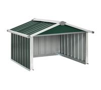 vidaXL Cobertizo para Cortacésped Jardín Paito Cabaña Refugio Casata Casetilla Almacenamiento Herramienta Exterior Acero Galvanizado Verde 92x97x63 cm