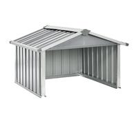 vidaXL Cobertizo para Cortacésped Jardín Paito Cabaña Refugio Casata Casetilla Almacenamiento Herramienta Exterior Acero Galvanizado Gris 92x97x63 cm