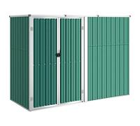 vidaXL Cobertizo Herramientas jardín Acero galvanizado 225x89x161
