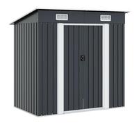 vidaXL Cobertizo de Almacenaje para Jardín Antracita Caseta Casetilla de Almacenamiento para Patio Exterior Cabaña de Acero Gris