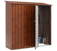 vidaXL Cobertizos de jardín Marrón 203,5 x 73 x 200 cm Metal, Cobertizo Rectangular para jardín y terraza, Resistente a la Intemperie, Espacio Amplio para Herramientas y más