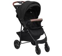 vidaXL Cochecito de Bebé 2 en 1 Carrito Sillita Silla de Paseo Corredor Infantil Canasta Niños Ajustable Dosel Plegable de Acero Gris Antracita