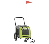 vidaXL Cochecito de perro verde poliéster, acero, 124 x 53 x 53 cm, plegable